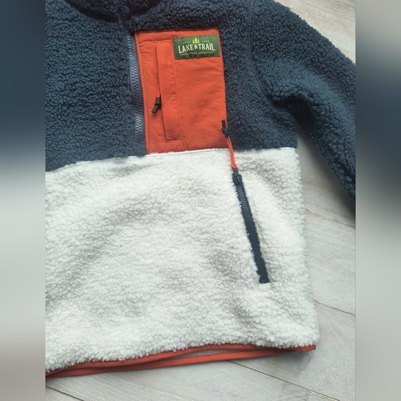 Lake & Trail Toddler Boy Sherpa Lined Sweater Fleece Pullover Color-blocked XS 5 - Picture 3 of 5